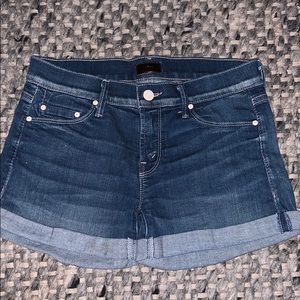 Mother cuffed short short denim soft